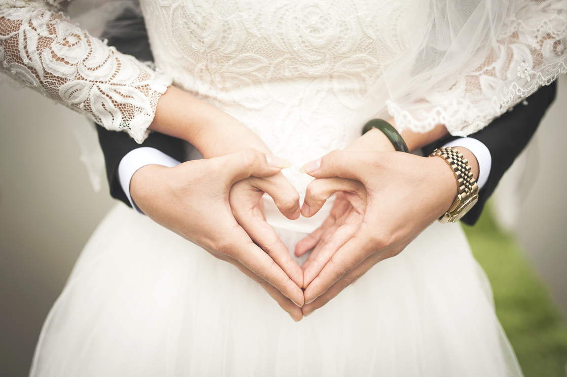 Newlywed Couple's Hands